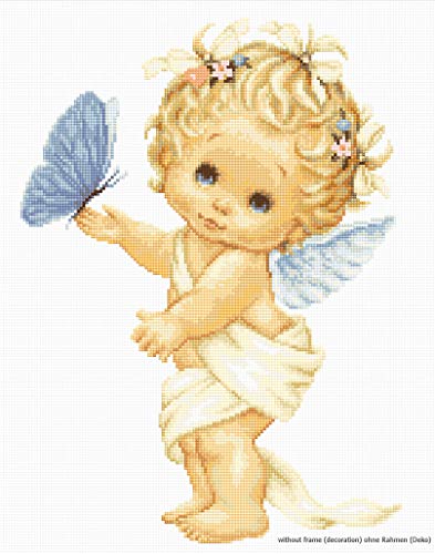 Luca-S - Juego de Punto de Cruz, diseño de ángel con una Mariposa