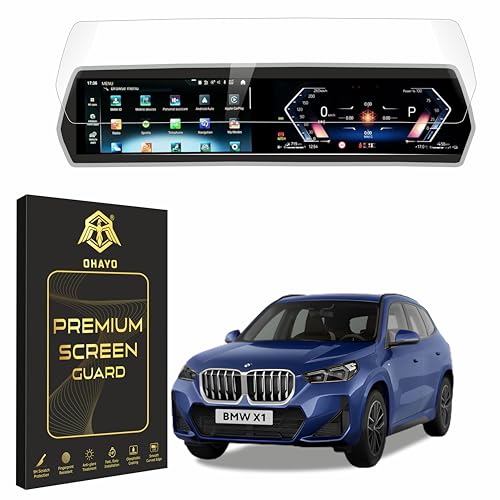 Image of OHAYO Screen Protector for BMW X1 2023 & 2024 | 10.7 Inch Infotainment + 10.25 Inch Instrument Cluster Display Guard | Compatible with xLine & M Sport Variants | 9H Hardness, Scratch Resistant, Military Strength Car Display Protection