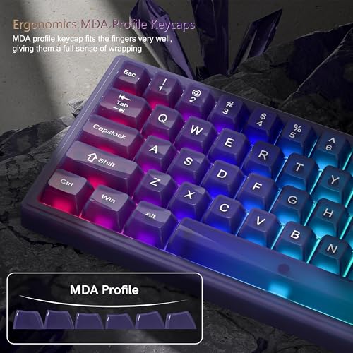 Image of Womier Keyboard Keycaps Jelly Purple, Cute Keycaps Transparent Clear
