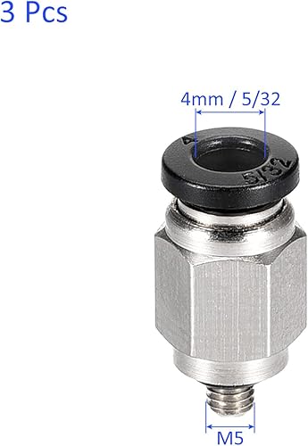 Miniatura 3 de Paquete de 3 conectores macho de ajuste rápido, conector neumático de jardín, ligero e impermeable, se aplica a tubos de PUPAPVC (M3, tono plateado,