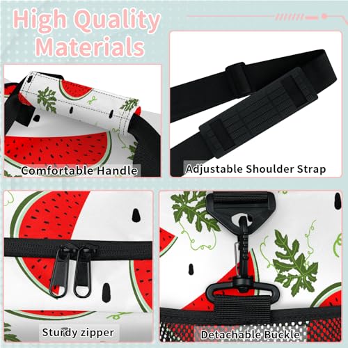 Cool watermelon Travel Duffle Bag - Waterproof weekend luggage bag, men's sports and fitness bag, delivery hospital storage bag, overnight luggage bag with pull rod cover2