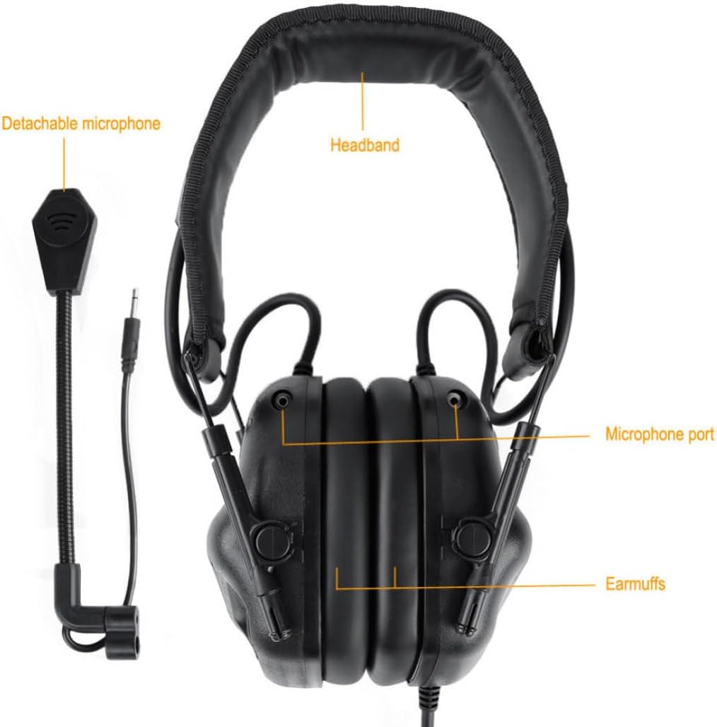 Ear Protection Safety Earmuffs, Noise Reduction Slim Passive Hearing Protector with Low-Profile Earcups, Compact Foldable Ear Defenders for Gun Range