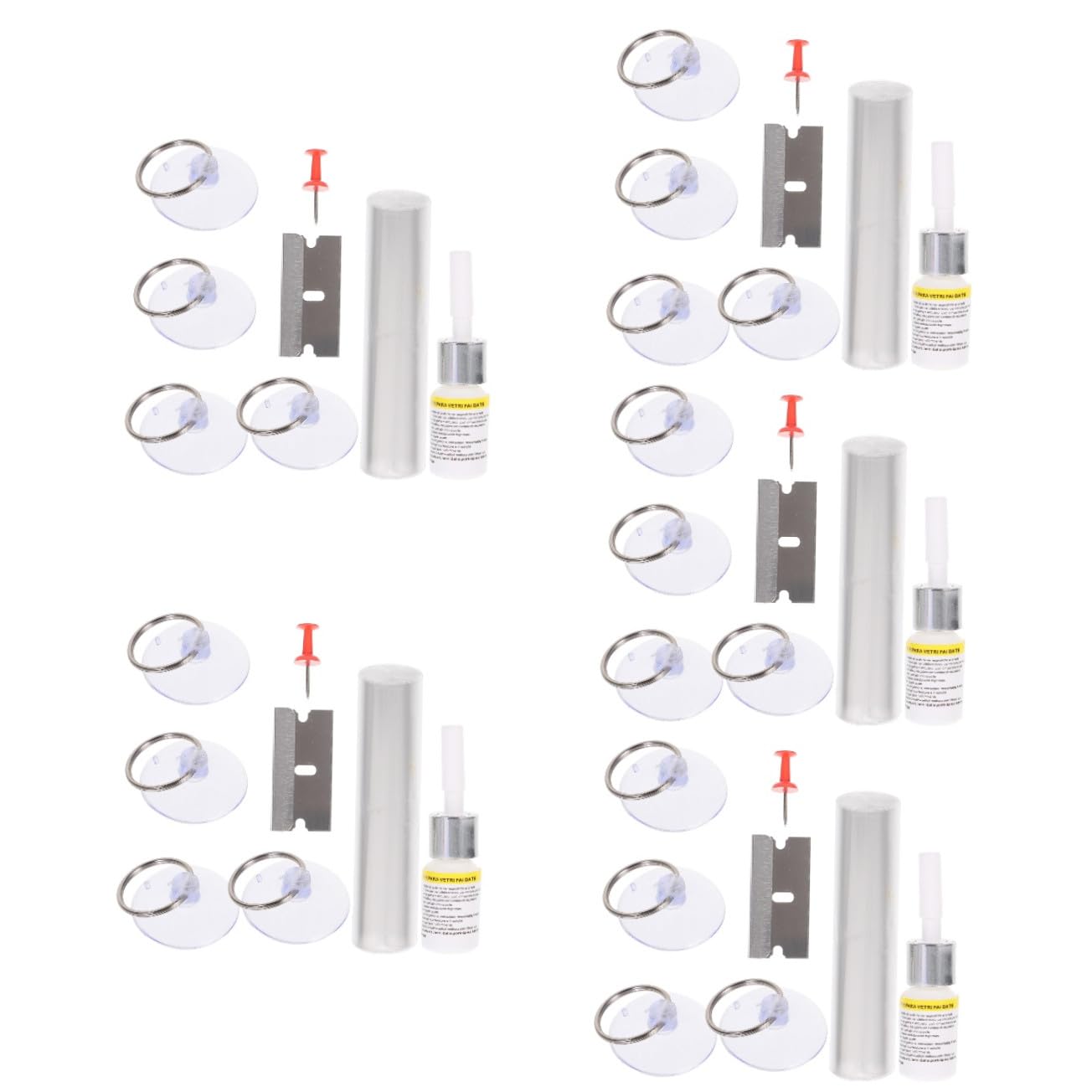 Zerodeko 5 Juegos Kit de Reparación de Parabrisas Autos Efectiva Arañazos y Grietas Reparador y Portátil y Múltiples Reparaciones