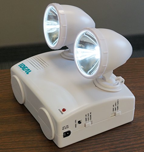 Ideal Security Battery Operated Emergency Light with Two Heads, White (60 Lumens)