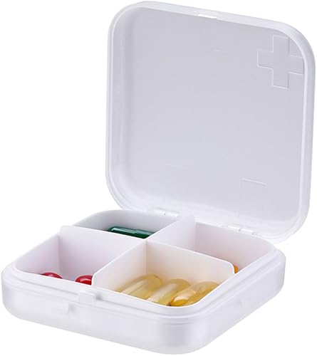 ZDQZC Pastillero organizador  Pastillero portátil pequeño pastillero para bolso o bolsillo, excelente pastillero de almacenamiento