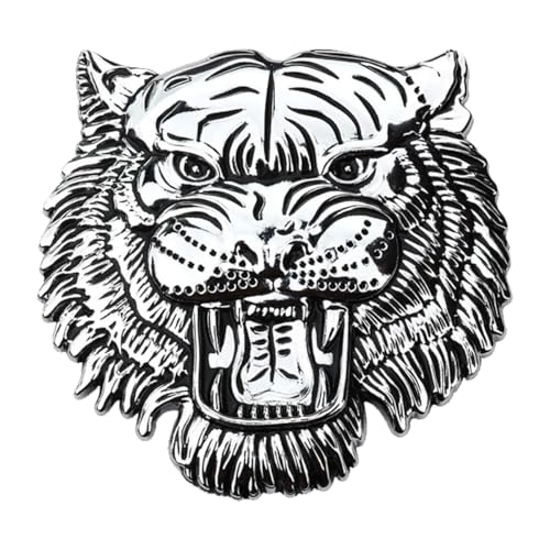 Image of Tiger 3D Metal Emblem for Cars & Bikes, Silver, Small 5.5 x 5.5 cm