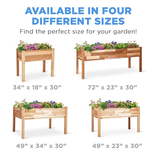 Jumbl Canadian Cedar Raised Garden Bed with Legs - Elevated 49x34x30” Wooden Cedar Planter for Growing Fresh Herbs, Vegetables, Flowers & Other Plants at Home - for Outdoor Patio, Deck, Balcony by Jumbl - Image 7