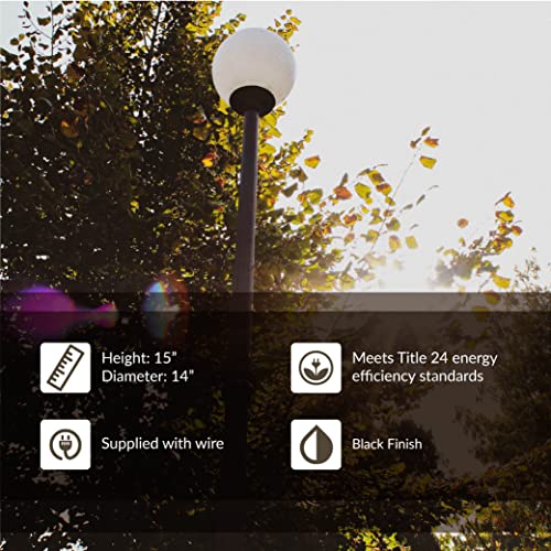 Sea Gull Lighting 8254-68 Globe Outdoor Post Lantern Outside Fixture, One - Light, White Plastic #TOP4