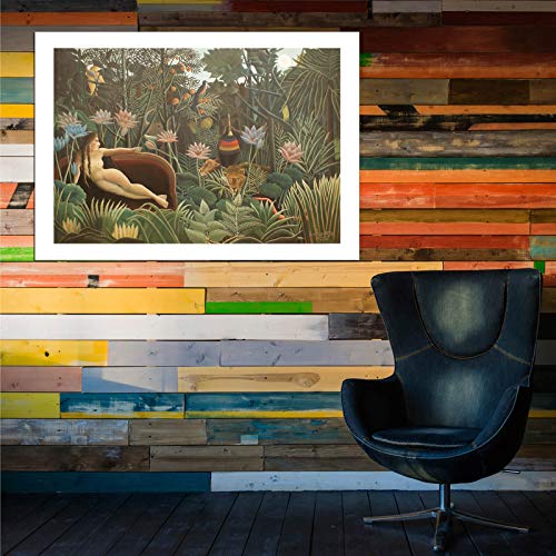 Impression d'art encadrée Henri Rousseau The Dream sans reflet pour mur sombre