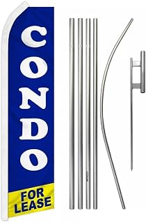 Condo For Lease Super Swooper Flag & Flag Pole Kit & Ground Spike