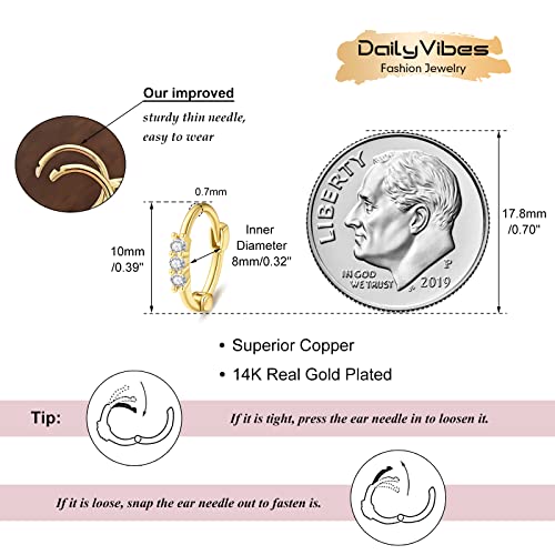 Image of DAILY VIBES Dainty Butterfly Cross CZ Small Huggie Hoop Earrings for Women | Hypoallergenic, 14K Gold Plated Hoops, Tiny Cubic Zirconia, Cartilage Hoop Earrings for Women Trendy