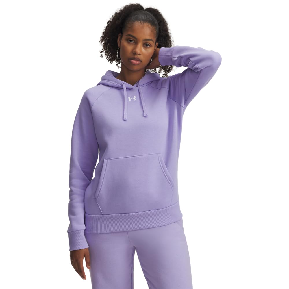 Under Armour Women's Rival Fleece Hoodie, (538) Transparent / / White, S
