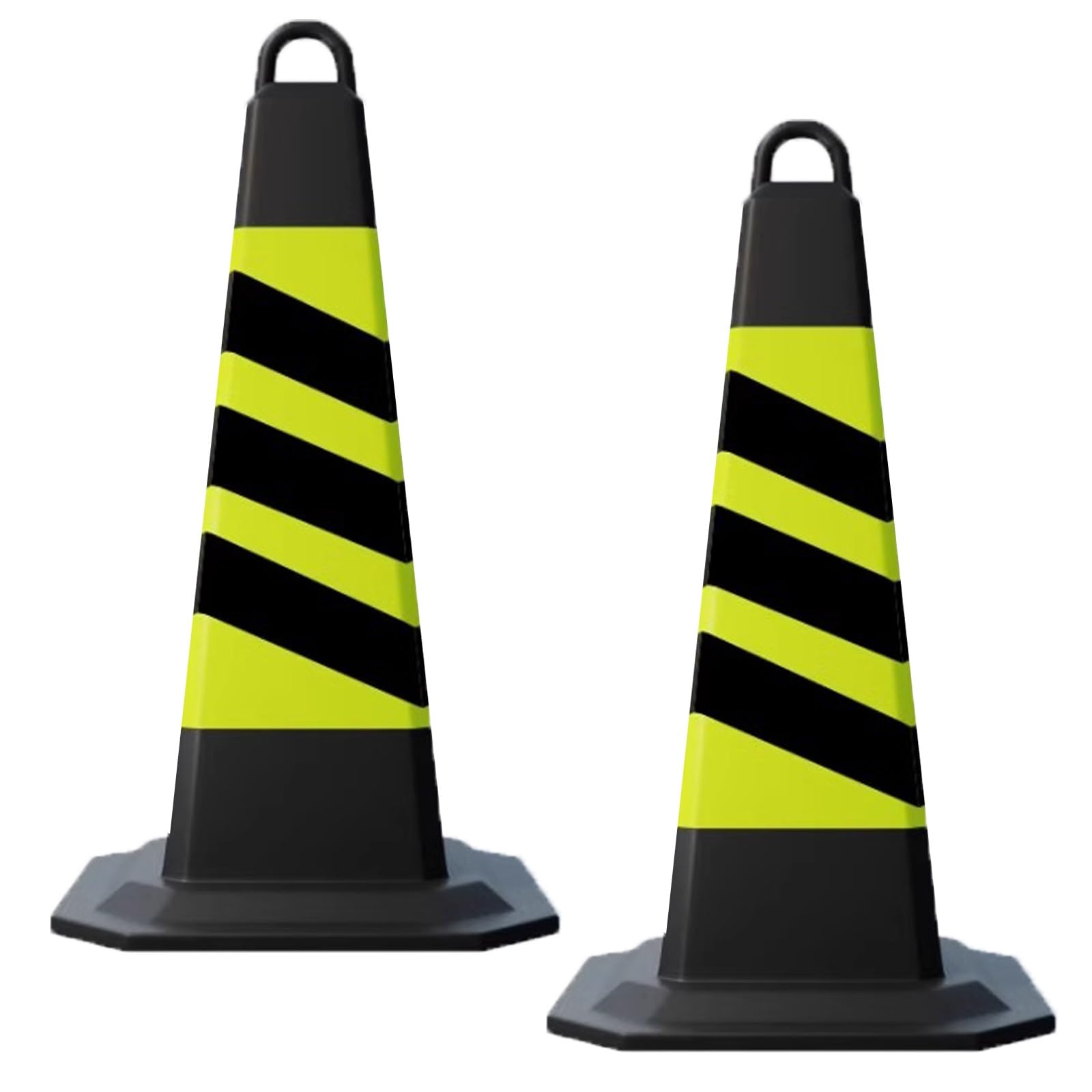 Cônes de signalisation jaunes avec poignée et bandes réfléchissantes haute visibilité