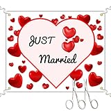 El paquete contiene una photocall boda con un motivo de corazón, con 2 tijeras para uñas de acero inoxidable y correas de sujeción de 6M.
