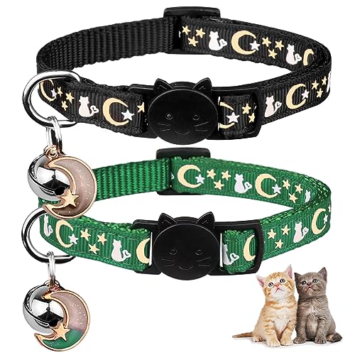 Baeuppit 2PCS Glow in The Dark Cat Collars