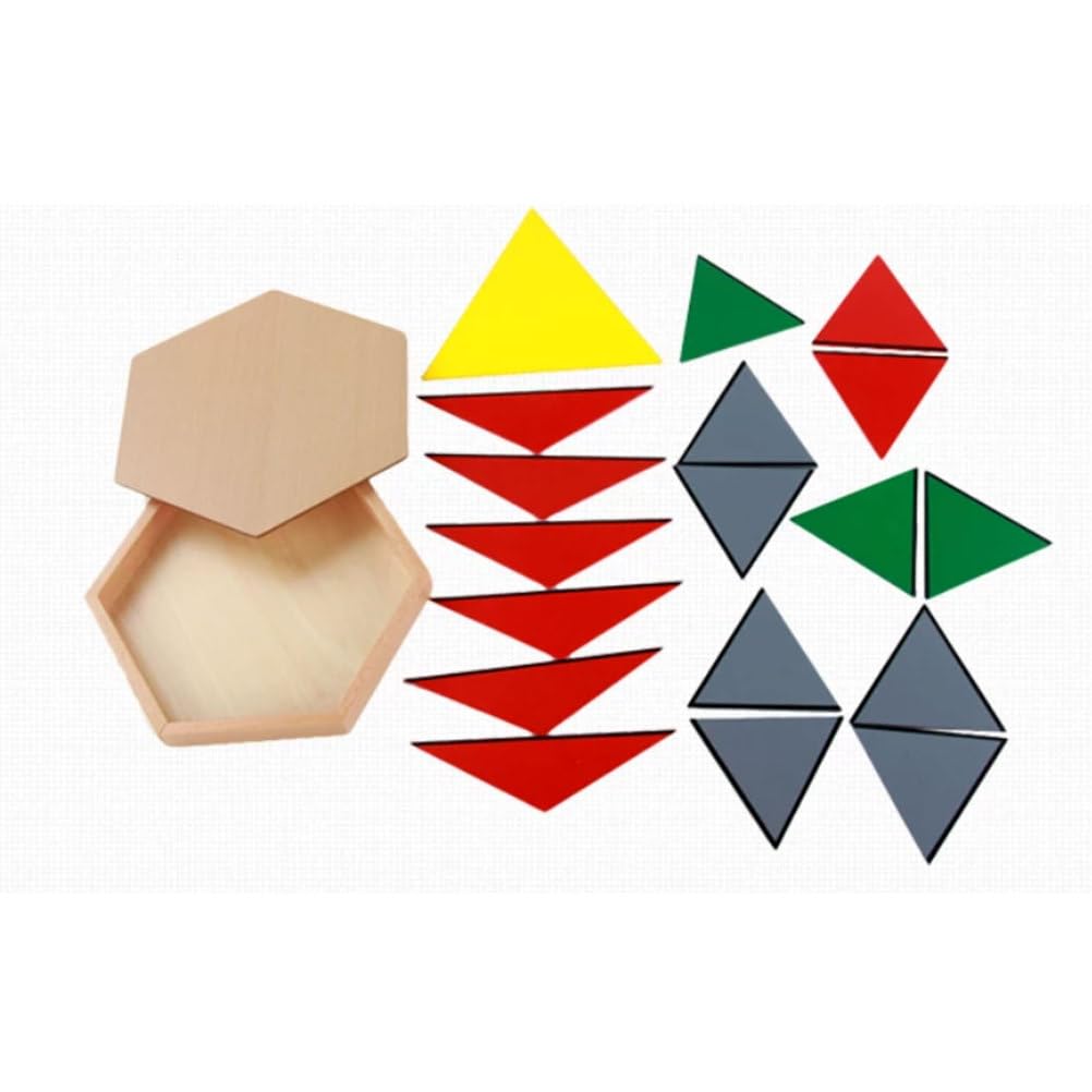 Drewniane trójkąty konstrukcyjne Montessori | Układanka kształtami geometrycznymi, sensoryczna edukacyjna zabawka poznawania kształtów płaskich, klocki nauki geometrii