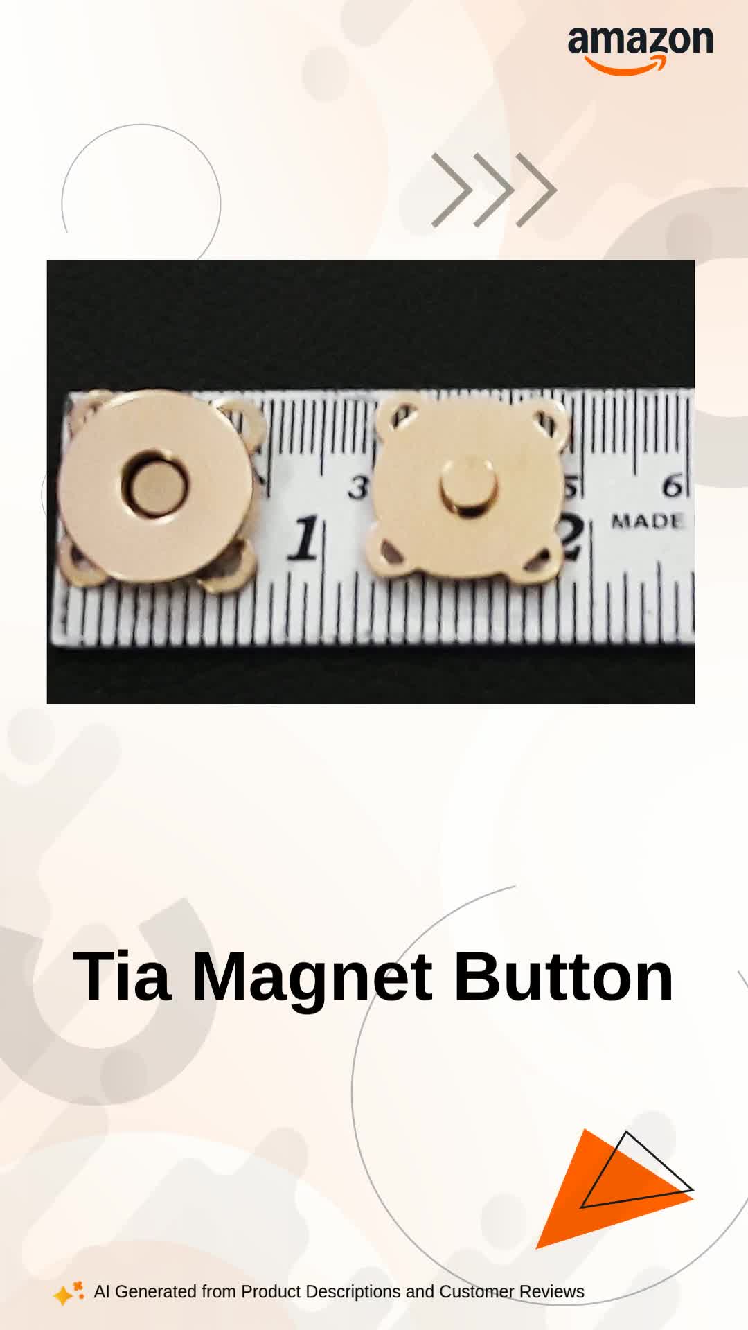 Tia Magnet Button, Clasps, Snaps, Fasteners for Purse, Bags