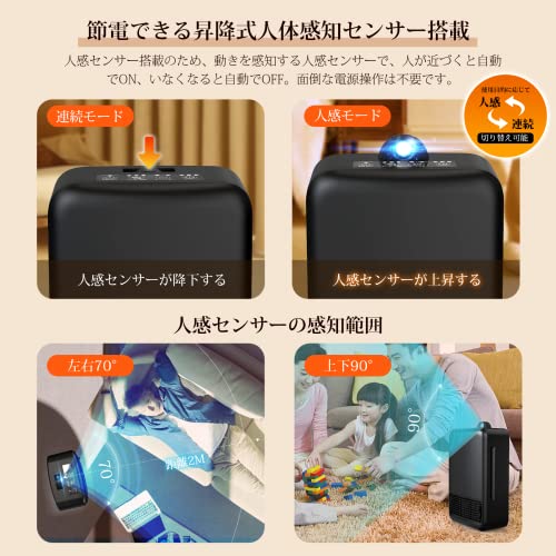セラミックヒーター 【人感センサー付き・マイナスイオン】