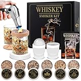 Whiskey Smoker Kit with Torch – 6 Wood Chip Flavors & 2 Glasses – Cocktail Smoker Infuser Set for Old Fashioned and Bourbon– Birthday Gifts for Men, Dad, Husband and Boyfriend(Butane Not Included)