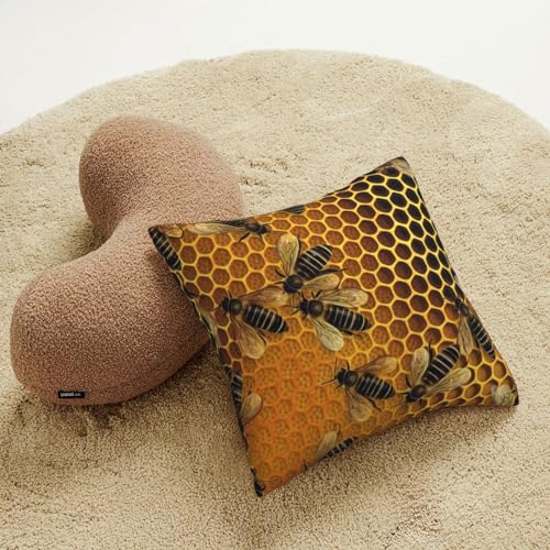 Housse de coussin velours côtelé abeille lavable et douce pour protéger votre canapé - 7