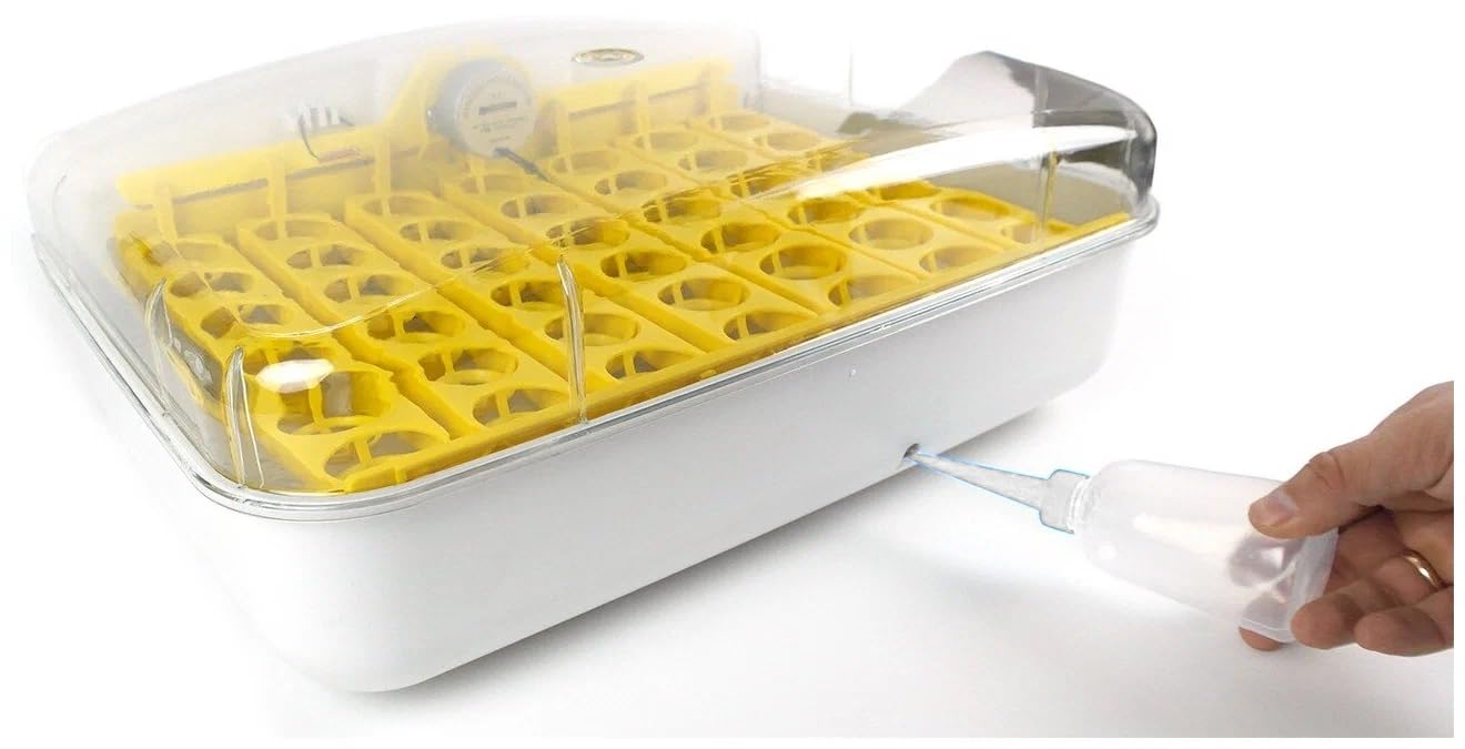 ZOLTA Automatischer Inkubator für 56 Eier LED Ei Tester Temperatur Feuchtigkeitsregler Alarm Hühner Gänse Wachteln Enten Drehfunktion Brutmaschine Brüter Brutkasten mit Display und Zubehör