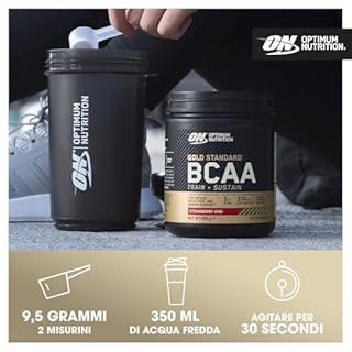 Optimum Nutrition Gold Standard BCAA in Polvere, Gusto Fragola e Kiwi, 266g, 28 Porzioni