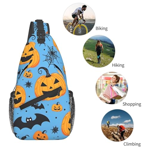 Mochila tipo sling con estampado Halloween para mujer y hombre miniatura 6