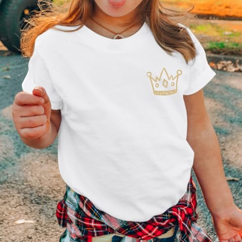Christian Shirts for Girls Cute Daughter of The King Letter Faith Tshirt Preppy Graphic Tees Youth Cotton Casual Top3