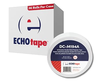 ECHOtape DC-M194A Double-Sided Mounting Tape 1.41 in x 60 yd Case of 36 | Superior Holding Power, 1.41 in x 60 yd Case of 36, All Weather Performance, Cold Weather Adhesive, Excellent Holding Power