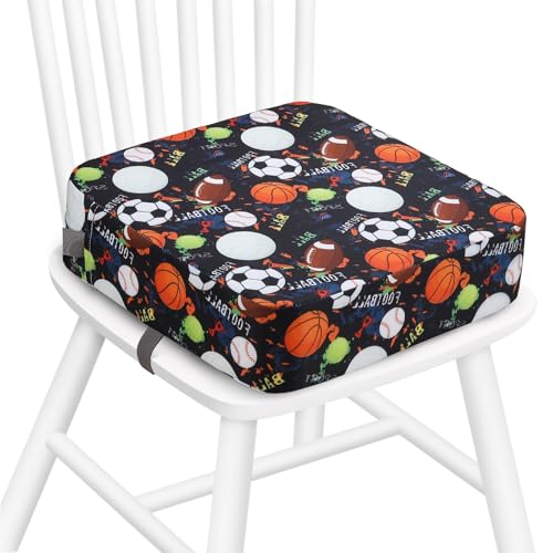 Zicac Portable Seat Cushion Washable with Non-Slip Bottom, Detachable Strong Support Cushion for Toddler Kids Baby Infant(Brown Soccer)