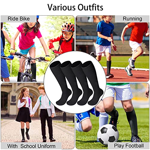 Fpakdh 2 Pairs Kids Soccer Socks For 7-13 Years Old Breathable Sports Training Socks For Girls Boys Football Socks Black thumb #6