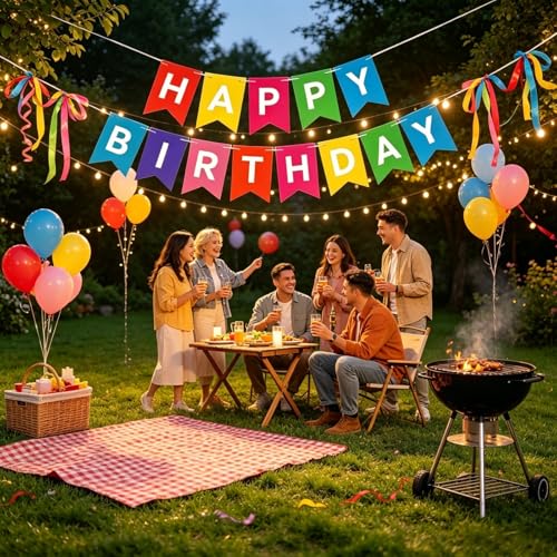 Image of Happy Birthday Banner Birthday Party Supplies (Colorful 2)