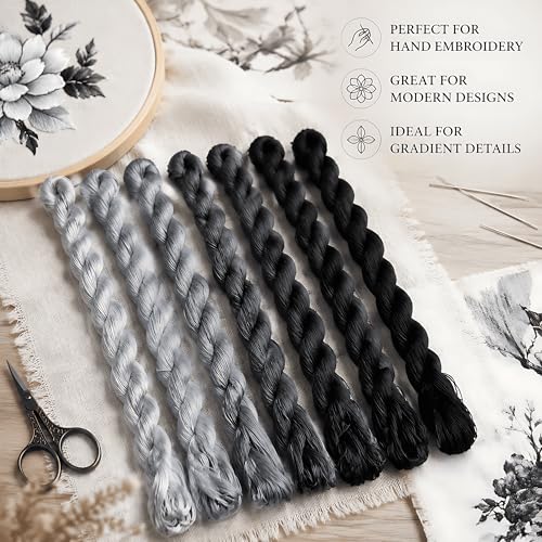MINGGUXIUYI Natural 100% Silk Thread, Handmade Embroidery Thread Silk Floss 8 Colors 110m Each (68) by MINGGUXIUYI - Image 5