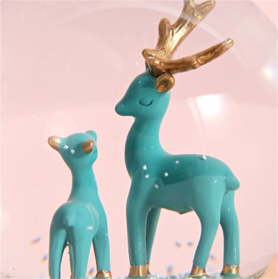 Sneeuwbol, eland, kristallen bol met muziek, glazen bol, oplichtende schudbal met sneeuwvlokken, droombal, muziekbox, decoratie, mica-bal, beschermengel, glitterbal, verjaardag, kerstcadeau