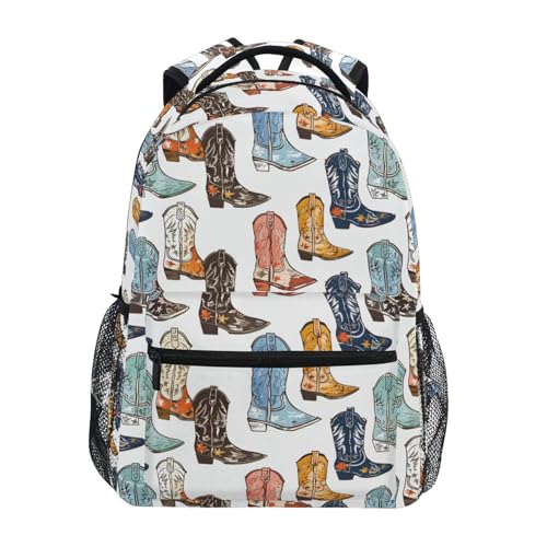 ALAZA Cowboy Boots Kids School Backpack for Boys Girls Teens Bookbag Travel Daypack Bag 16 inch