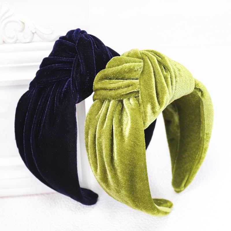 Amazon.com : CAUDIO Women Velvet Knot Headband Elastic Wide  display picture 1