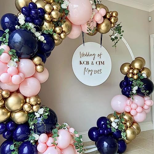 Image of Navy Blue Balloons Different Sizes, 113 Pcs 12 /10 /5 Inch Dark Blue Balloon Arch Garland Kit, Matte Navy Night Blue Helium Latex Balloons Set for Men Birthday Baby Shower Christening Party Decorations