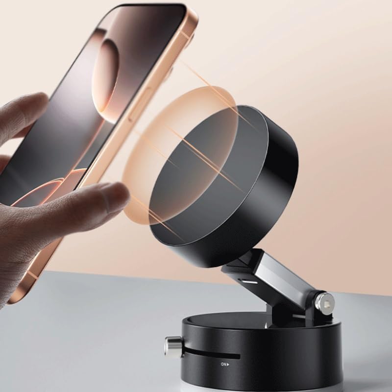 Vacuum Magnetic Phone Suction Pad Stand Foldable Storage Support for Mobile Desktop Holder image 5