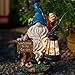 C&Y&G&X Solar Garden Gnome Statue – Waterproof Outdoor Decor with Solar Lantern LED Lights and Welcome Sign for Yard, Lawn, Patio – Ideal Gift for Grandma Mom Women