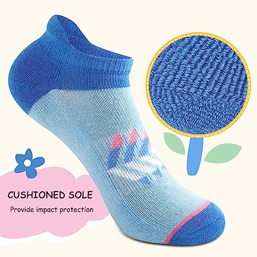 Comfoex 12 Pairs Girls Socks For Kids 6-8 4-6 8-10 Years Old Ankle Athletic Socks Short Cotton Socks With Cushioned Sole4