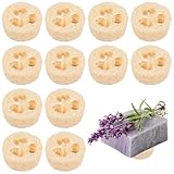 12 Stück Natur Luffa Schwamm Seifenkissen, Seifenkissen aus 100% Luffa Schwamm, Abbaubare...