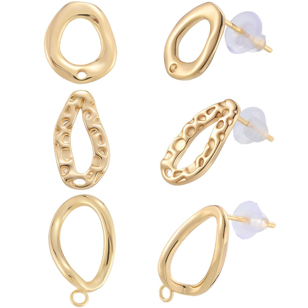 Boucles d'oreilles rondes creuses en laiton doré 18K pour des bijoux d'exception