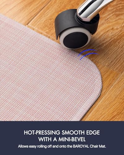 Image of BARoyal Office Chair Mat for Hardwood Floor Under Desk Computer Rolling Chair Mat for Wood /Tile Floor Non-Slip Heavy Duty Desk Rug PVC Plastic Hard Floor Protector 36 inch x 48 inch(Blush)