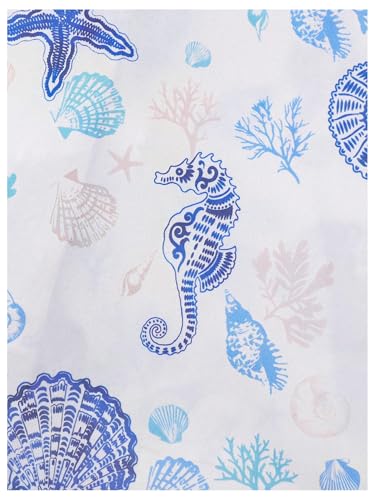 MakeMeChic Women's 2 Piece Pajama Set Starfish Button Down Shirt and Shorts Pjs Lounge Sets3