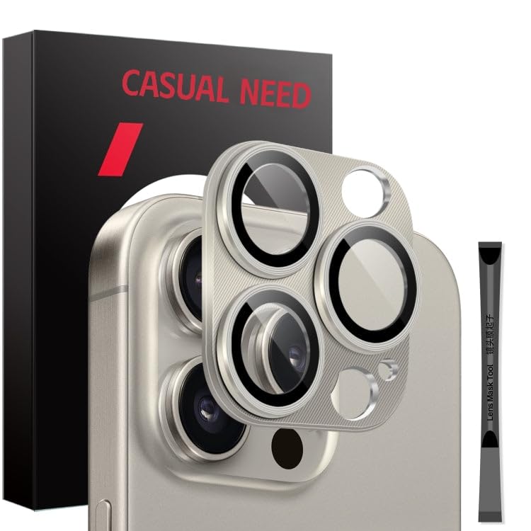 Image of Camera Lens Protector for iPhone 16 Pro /16 Pro Max | [Drop Protection] Tempered Glass | Metal Ring | Case Friendly | Scratch Resistant | Easy Installation (GREY)
