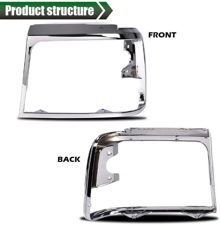 Chrome Bumper Grille Compatible with 1992-1997 F 15O F 25O F Super Duty Bronco Bumper Grille with Headlight Door Grille Kit 3Pcs FO1200173