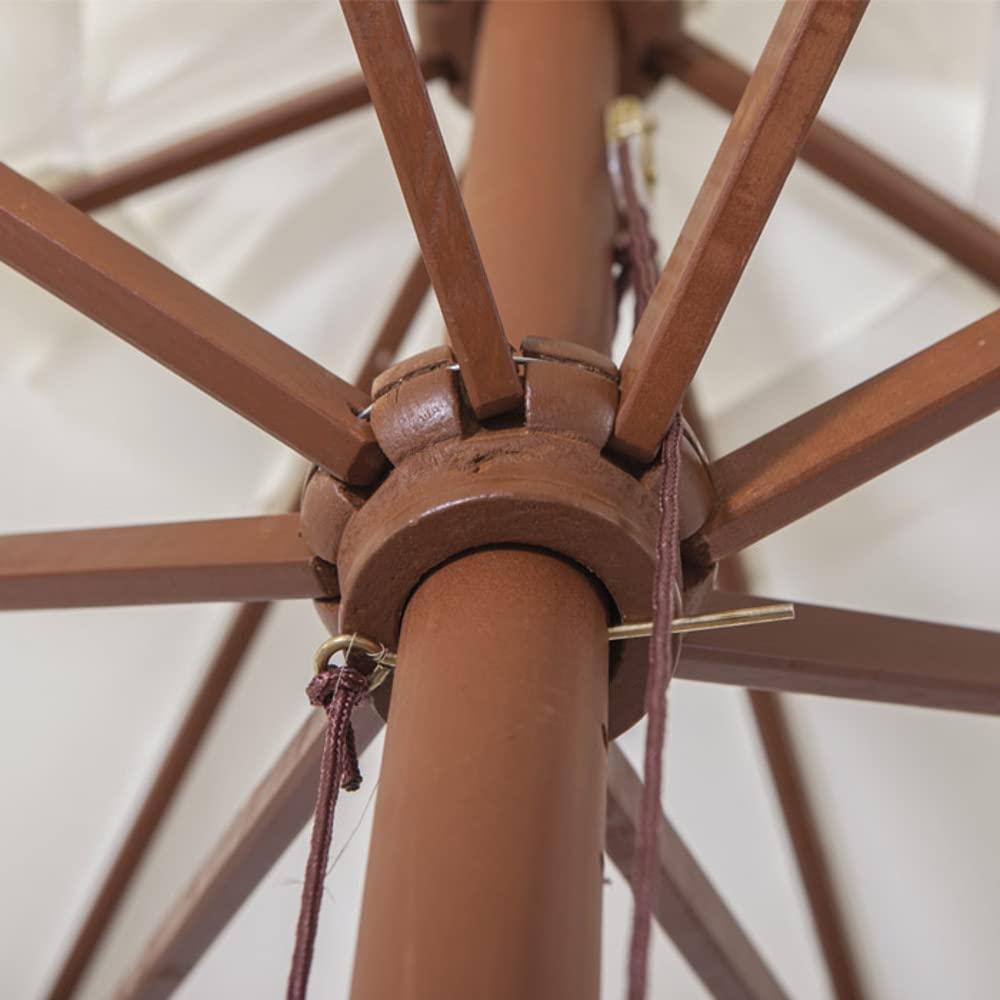 VERDELOOK | Ombrellone in Legno da Giardino con telo rettangolare quadrato o ottagonale
