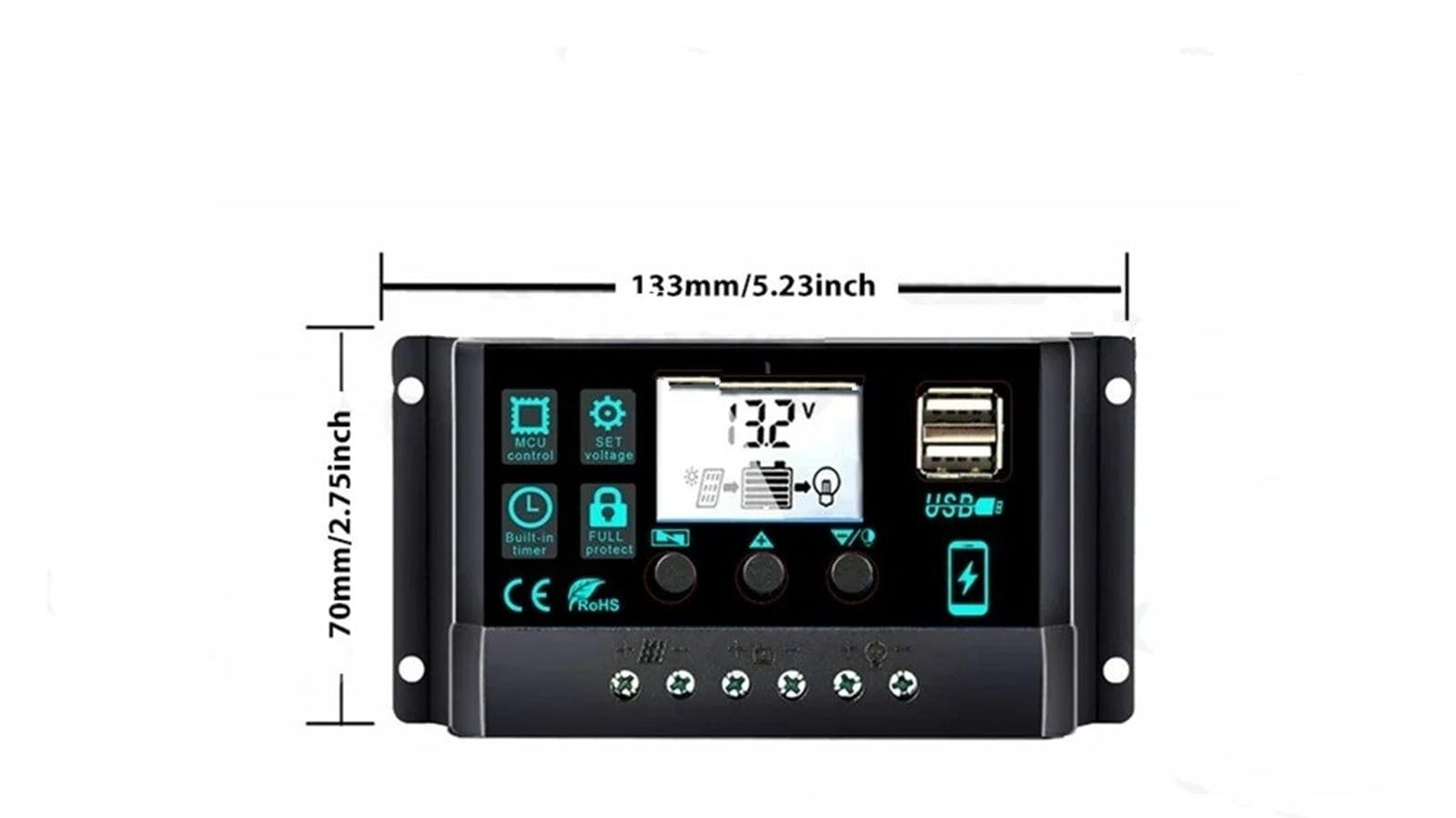 Inversor Corriente Coche Kit Completo Solar Fuera Red 8000W Controlador 100A Panel 200W para El Hogar/Camping Respaldo Dual 12V/24V A 110V/220V(Only Inverter 220V)