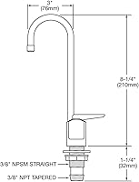 Vista 2 de Elkay 1110 9-1/2" relleno de vidrio con control de palanca de empuje - na