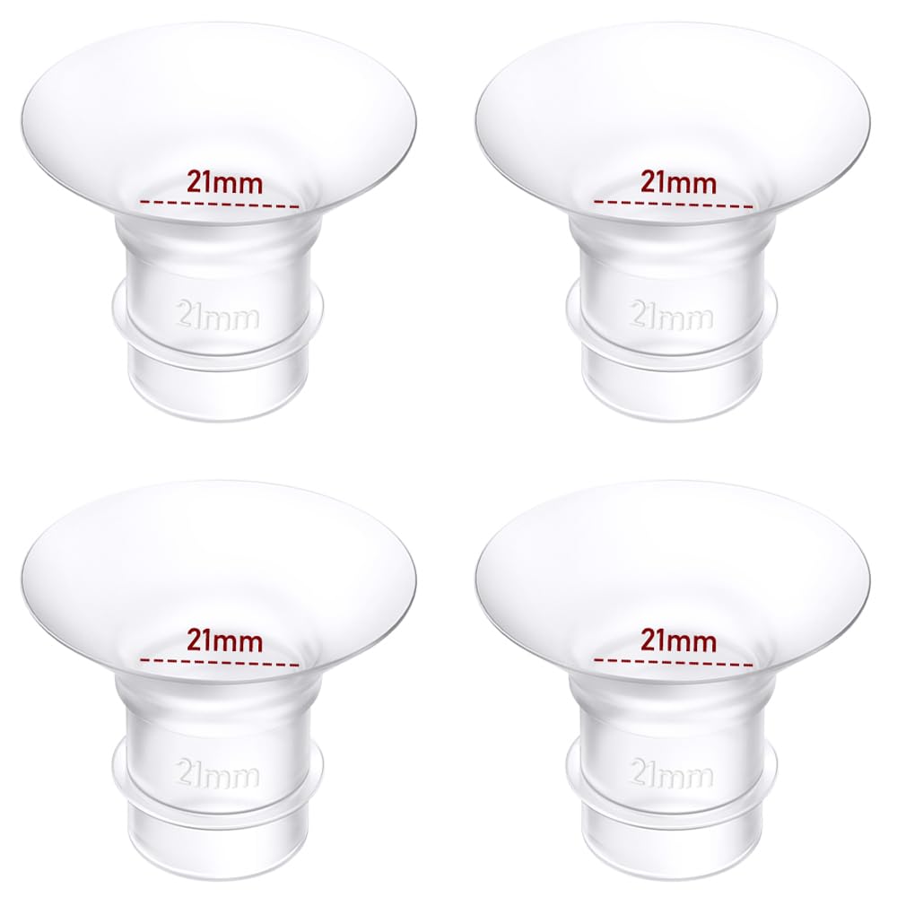 4PCS Flange Inserts 21mm Compatible with Momcozy M9/M6/M5/S12 Pro/S9 Pro/Medela/Spectra/Lansinoh/eufy/S21 24mm Breast Pump,Reduce 24mm Tunnel Down to Correct Size